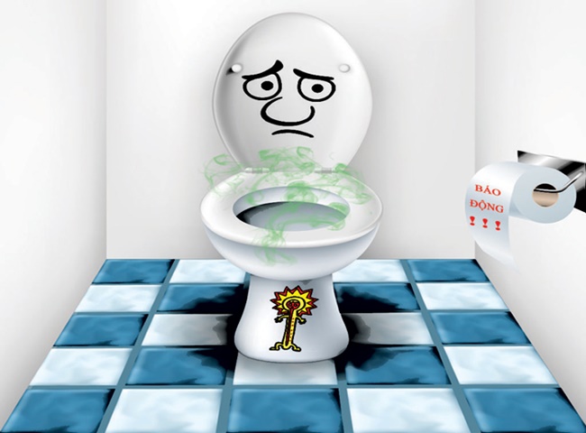 Nhà vệ sinh bốc mùi khi hầm tự hoại bị hỏng