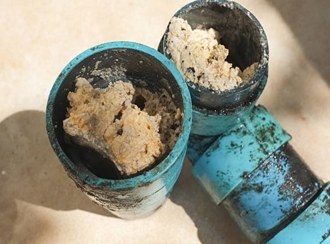 Ống tho&aacute;t nước bị tắc nghẽn do dầu mỡ 