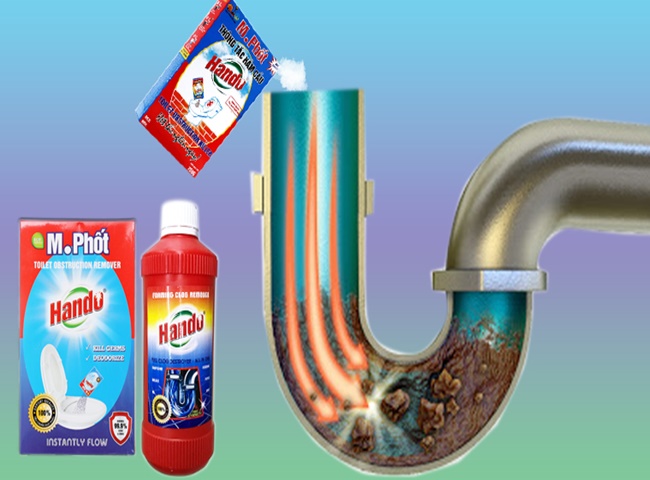 H&oacute;a chất th&ocirc;ng cống cực mạnh Hando