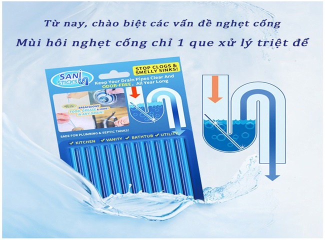 Bạn c&oacute; thể sử dụng que th&ocirc;ng cống tho&aacute;t nước tại nh&agrave;
