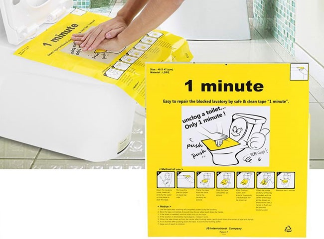 C&aacute;ch sử dụng miếng d&aacute;n để th&ocirc;ng tắc bồn cầu nhanh ch&oacute;ng